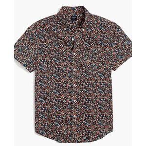 J.Crew Mens Stretch SS Floral Print Button Shirt Sz S Classic Cut Organic Cotton